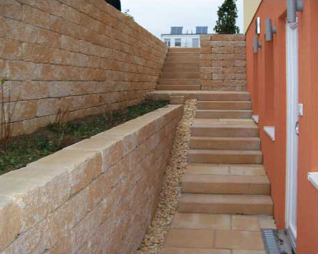 Naturstein Stufen Mauern Gartendesign Killen